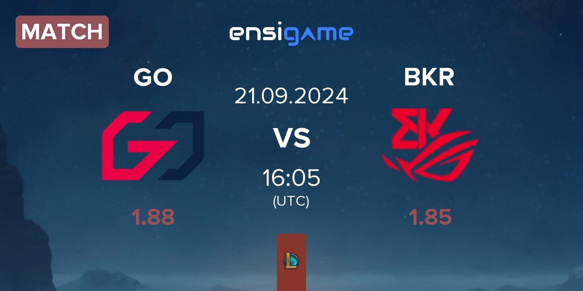 Match Team GO GO vs BK ROG Esports BKR | 21.09