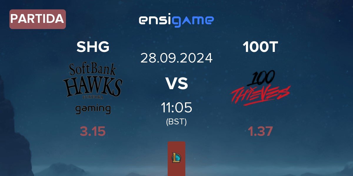 Partida Fukuoka SoftBank Hawks gaming SHG vs 100 Thieves 100T | 28.09