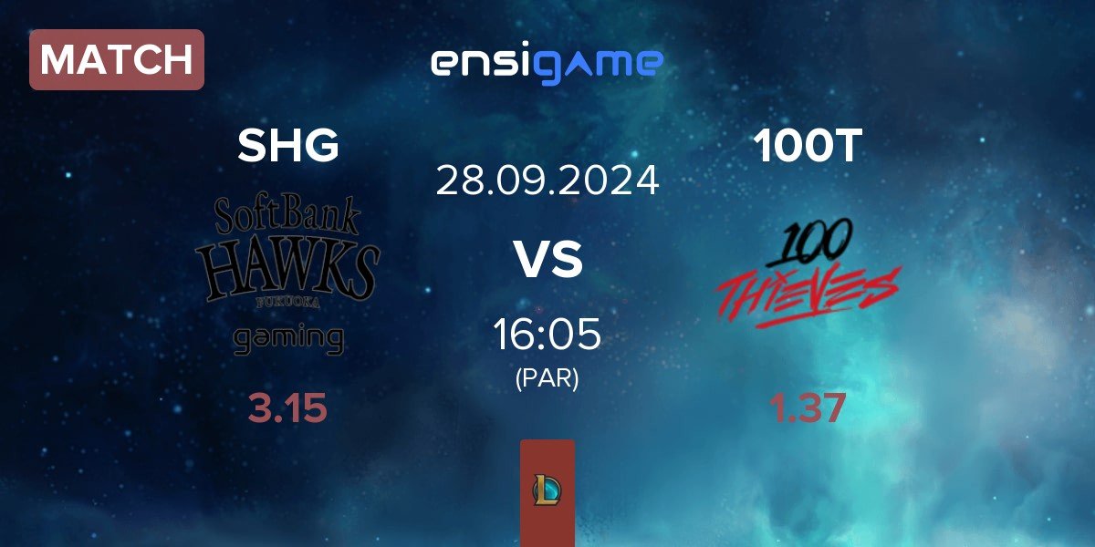 Match Fukuoka SoftBank Hawks gaming SHG vs 100 Thieves 100T | 28.09