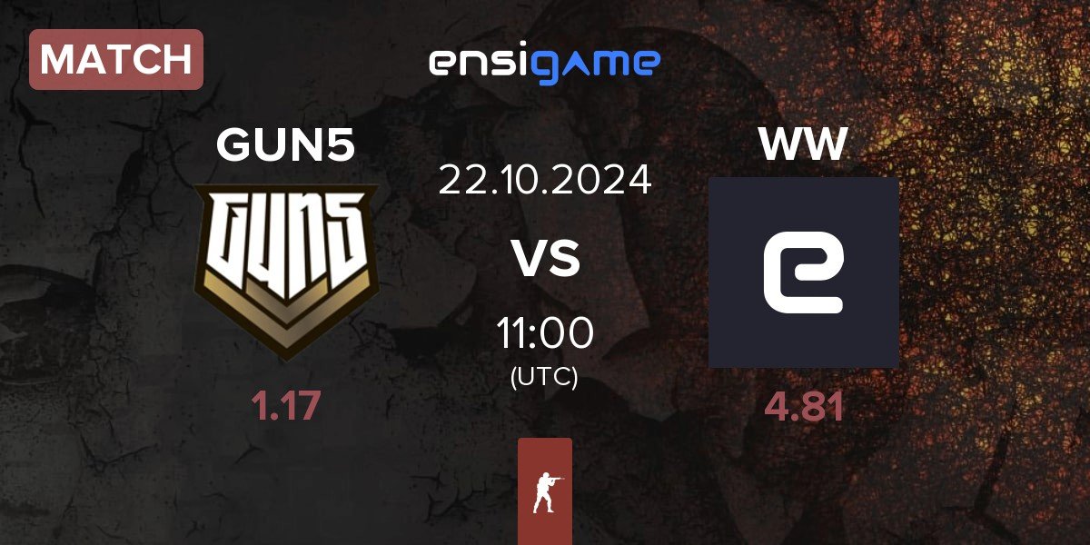 Match GUN5 Esports GUN5 vs WW Team WW | 22.10