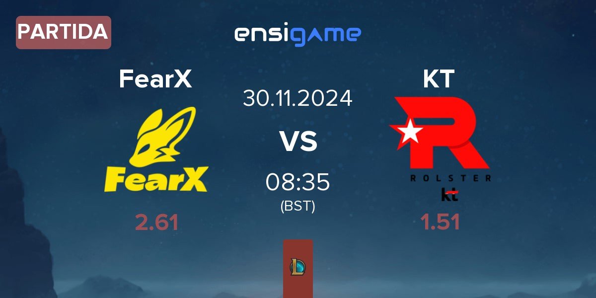 Partida BNK FearX FearX vs KT Rolster KT | 30.11