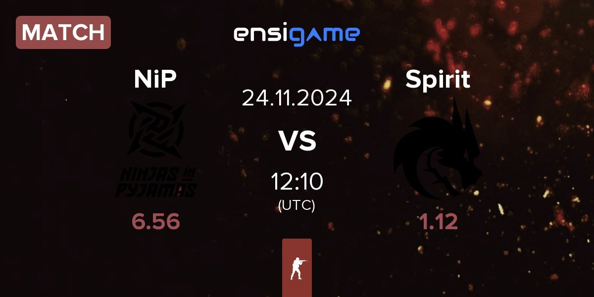 Match Ninjas in Pyjamas NiP vs Team Spirit Spirit | 24.11