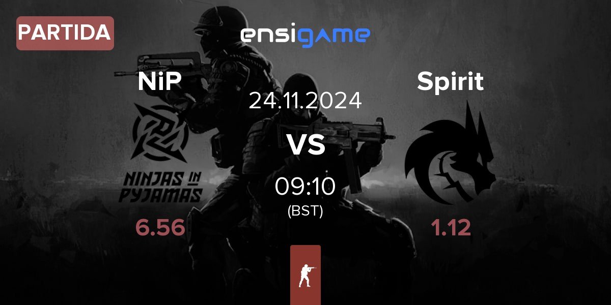 Partida Ninjas in Pyjamas NiP vs Team Spirit Spirit | 24.11