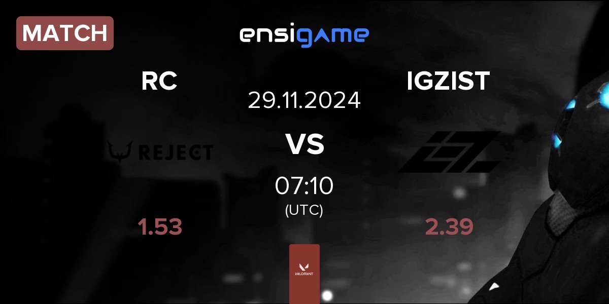 Match REJECT RC vs IGZIST | 29.11