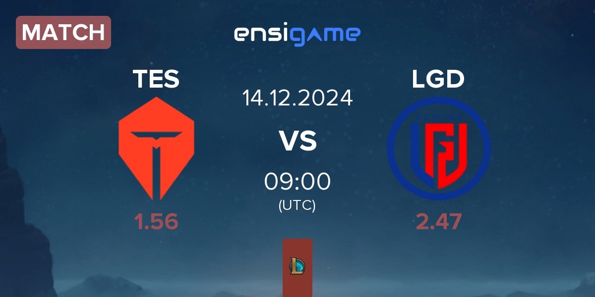 Match TOP Esports TES vs LGD Gaming LGD | 14.12