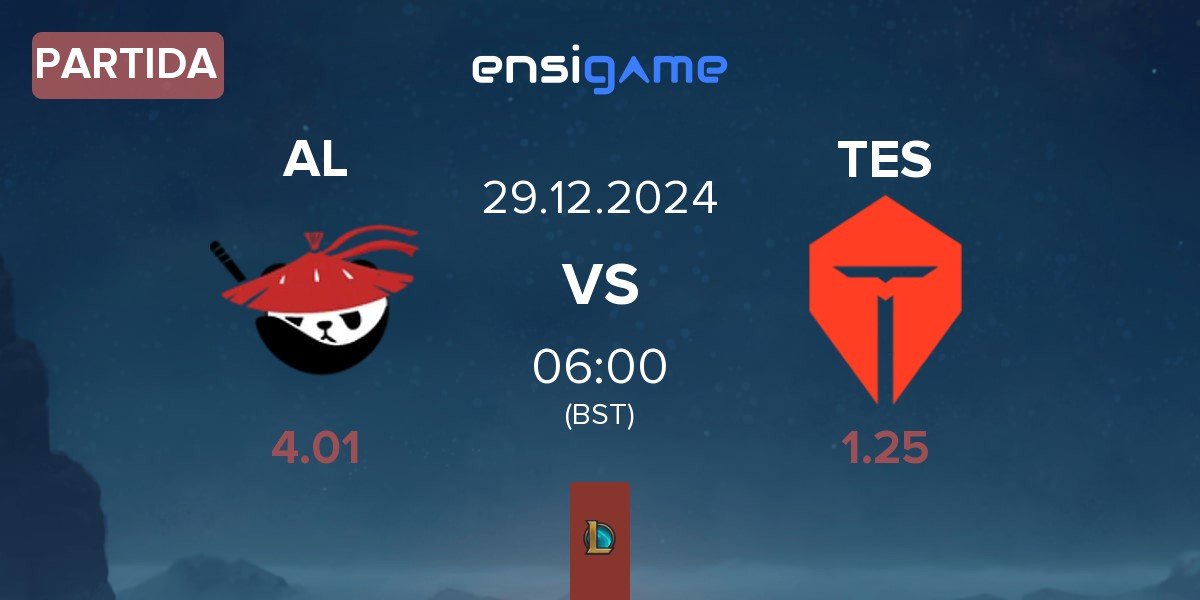 Partida Anyone's Legend AL vs TOP Esports TES | 29.12