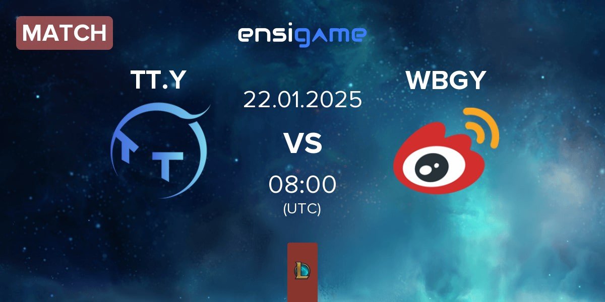 Match ThunderTalk Gaming Young TT.Y vs Weibo Gaming Youth Team WBGY | 22.01