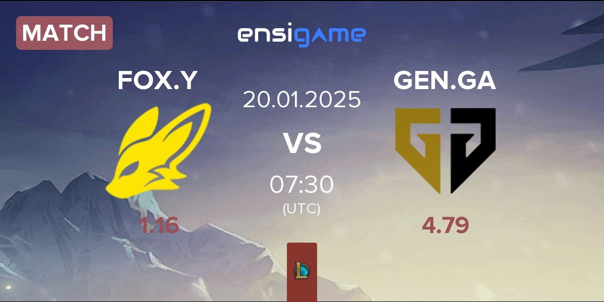 Match BNK FearX Youth FOX.Y vs Gen.G Global Academy GEN.GA | 20.01