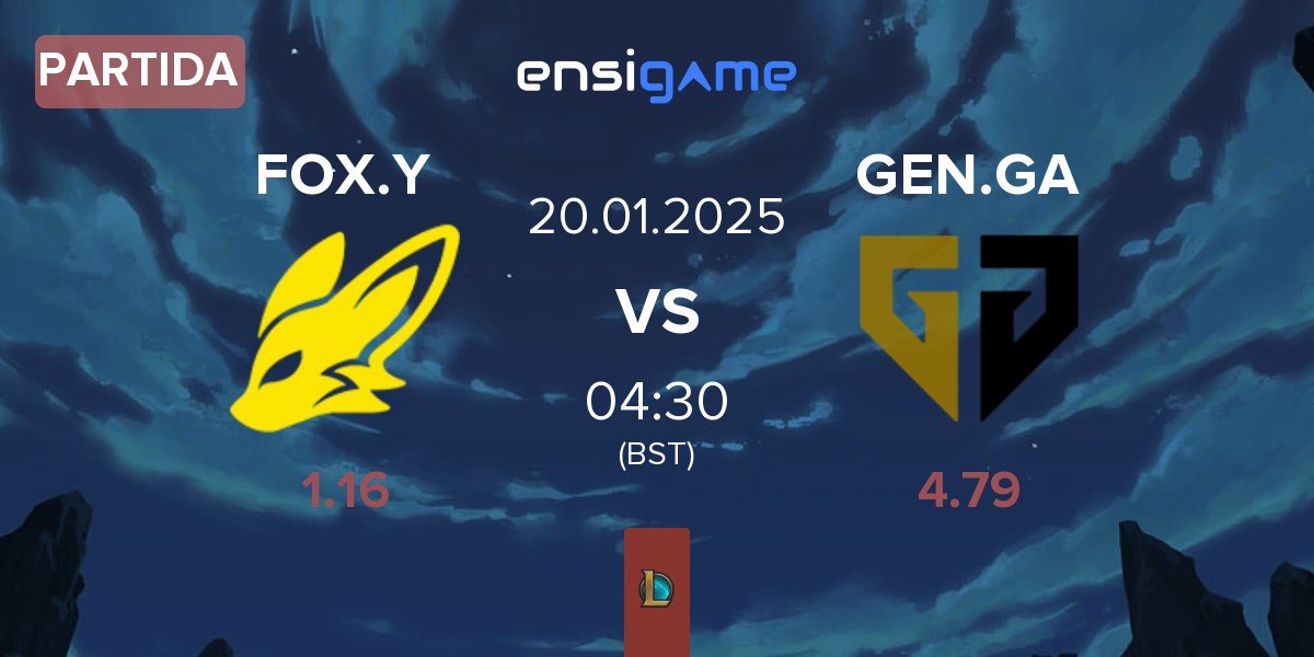 Partida BNK FearX Youth FOX.Y vs Gen.G Global Academy GEN.GA | 20.01