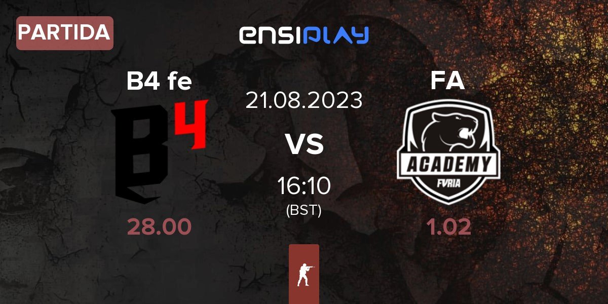 Partida B4 Esports Female B4 fe vs FURIA Academy FA | 21.08