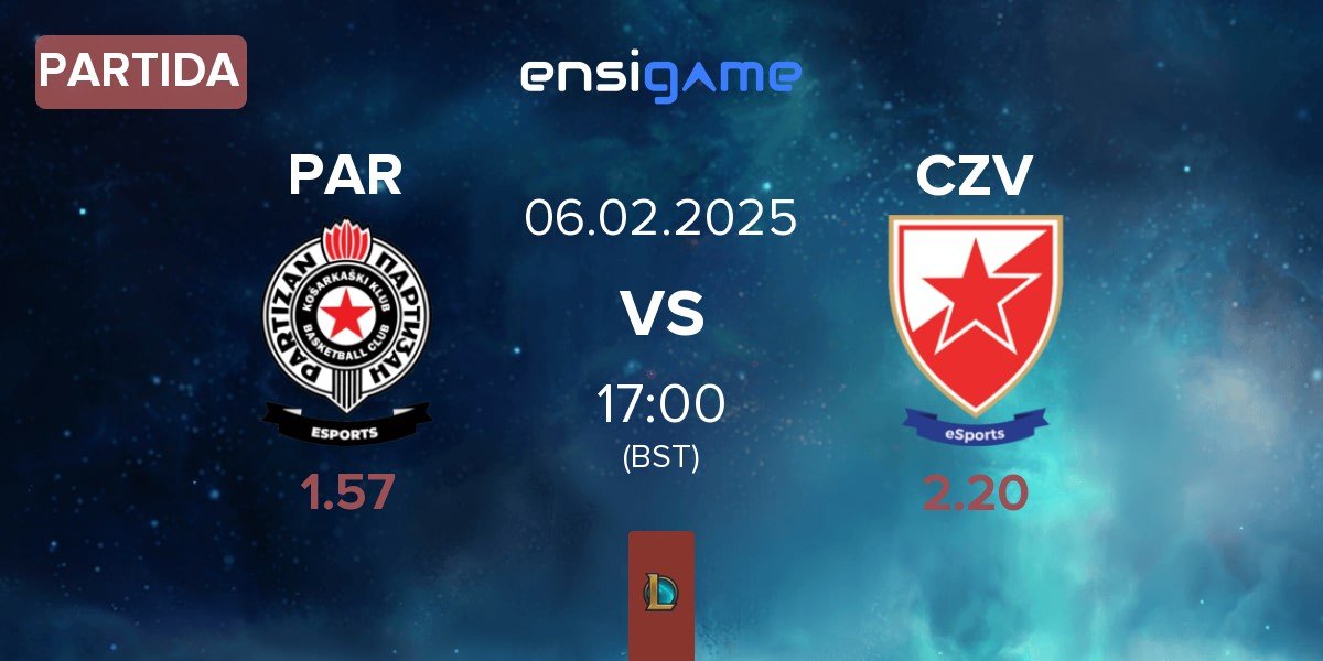 Partida Partizan Esports PAR vs Crvena zvezda Esports CZV | 06.02