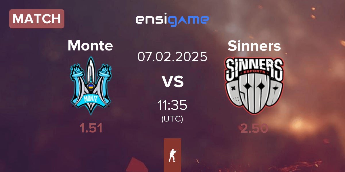 Match Monte vs Sinners Esports Sinners | 07.02