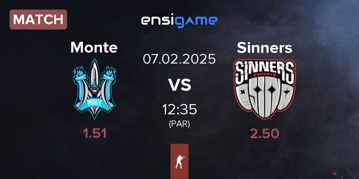 Match Monte vs Sinners Esports Sinners | 07.02