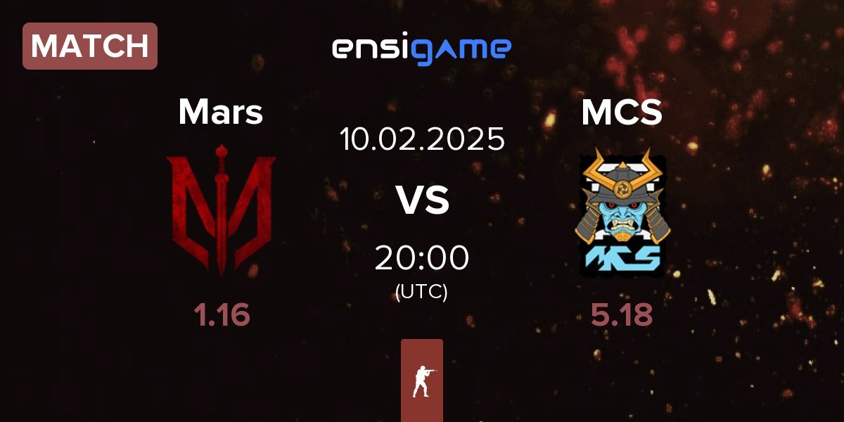 Match Marsborne Mars vs MCS Gaming MCS | 10.02