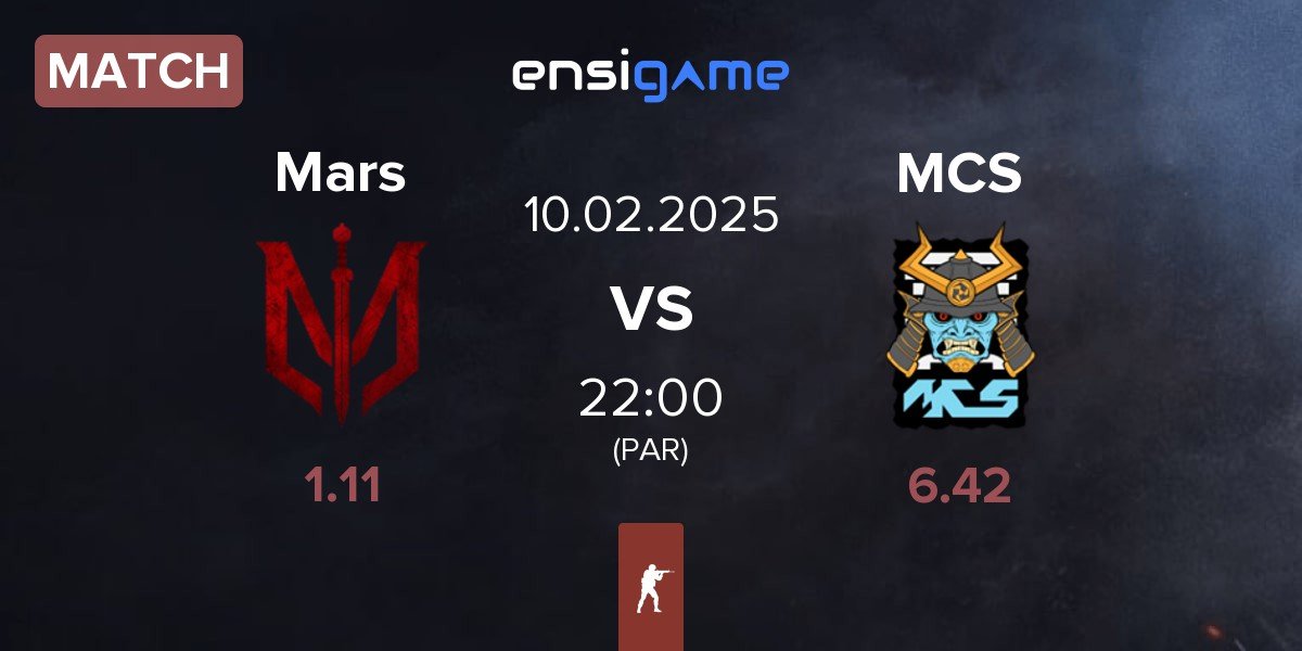 Match Marsborne Mars vs MCS Gaming MCS | 10.02