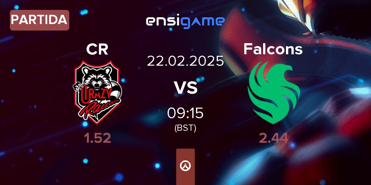 Partida Crazy Raccoon CR vs Team Falcons Falcons | 22.02