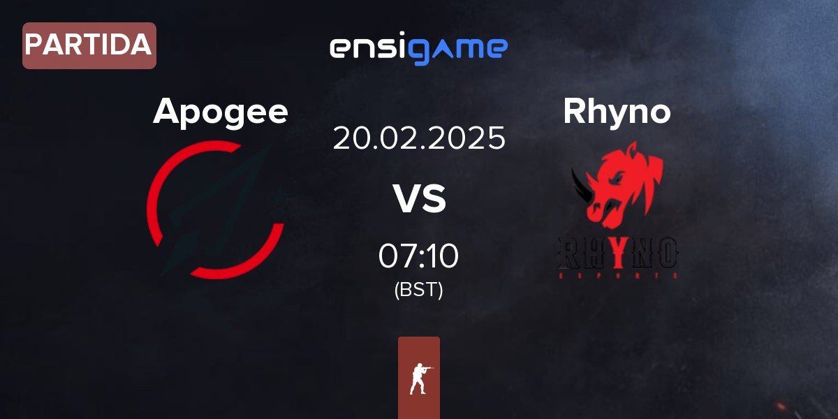 Partida Apogee vs Rhyno Esports Rhyno | 20.02