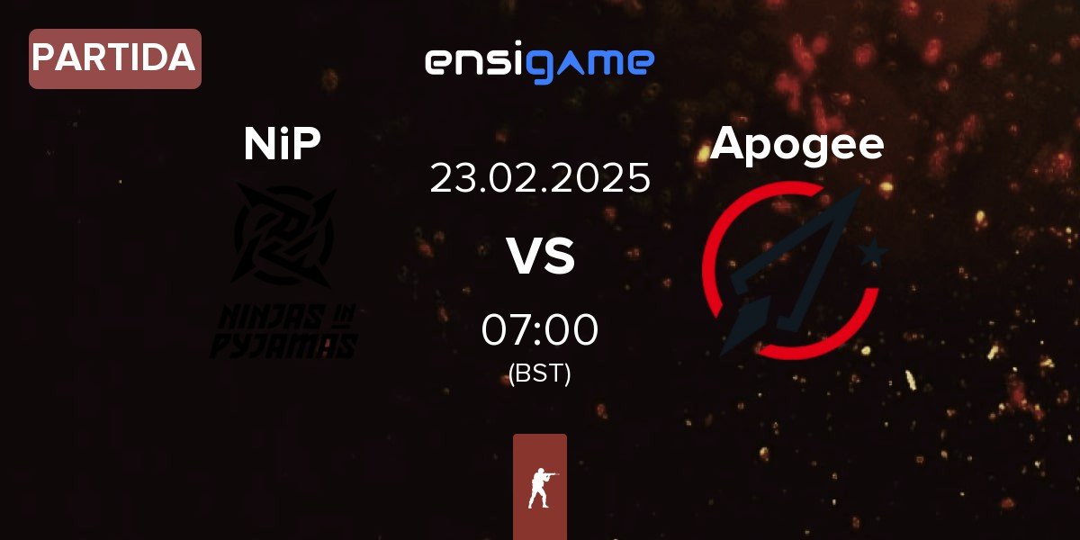 Partida Ninjas in Pyjamas NiP vs Apogee | 23.02