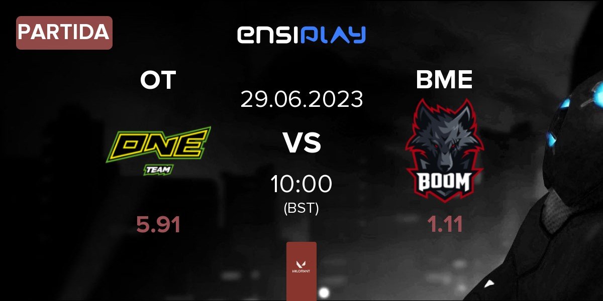 Partida ONE TEAM OT vs BOOM Esports BME | 29.06