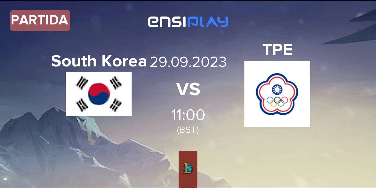 Partida South Korea vs Chinese Taipei TPE | 29.09