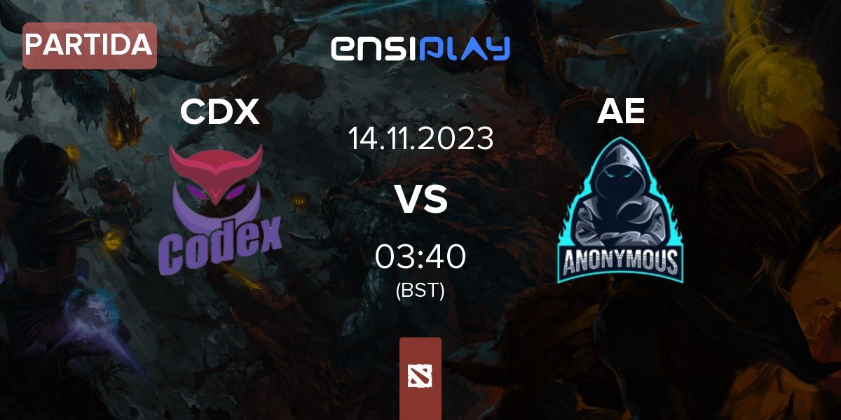 Partida CODEX CDX vs ANONYMOUS ESPORTS AE | 14.11