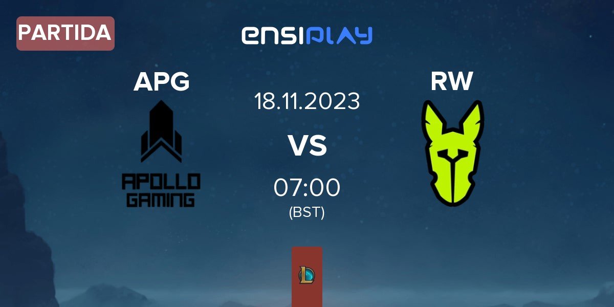 Partida APOLLO GAMING APG vs Rainbow Warriors RW | 18.11