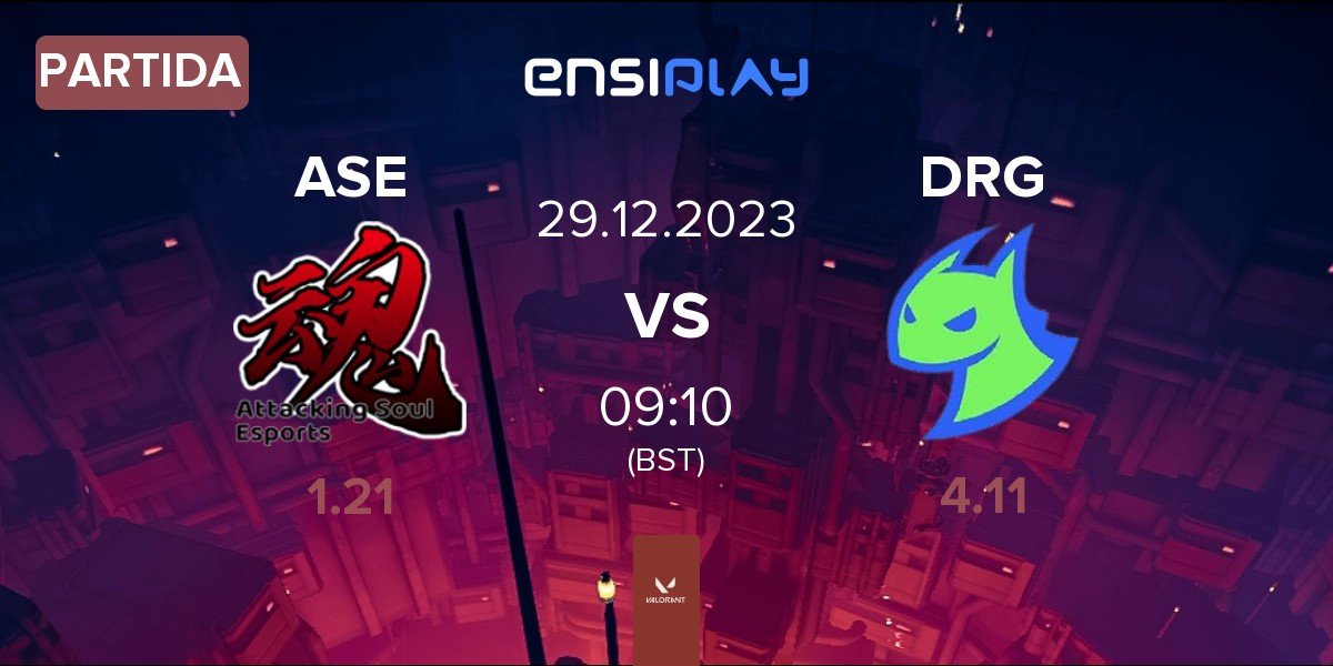 Partida Attacking Soul Esports ASE vs Dragon Ranger Gaming DRG | 29.12