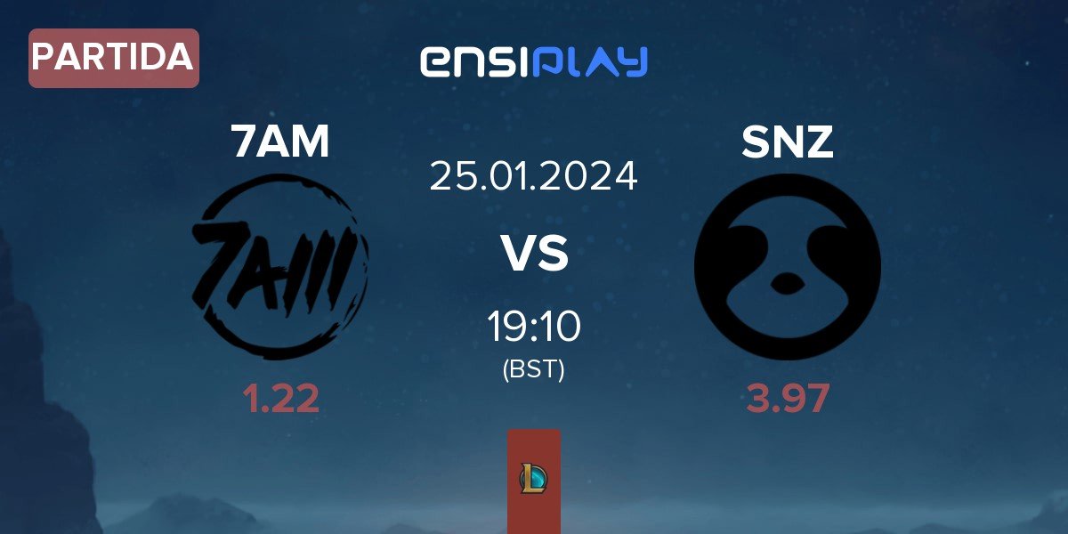 Partida ex-Team 7AM ex-7AM vs SNOOZE esports SNZ | 25.01