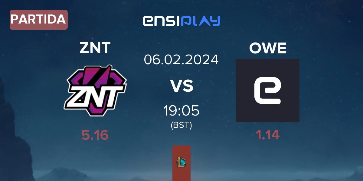 Partida ZennIT ZNT vs One Way Esports OWE | 06.02