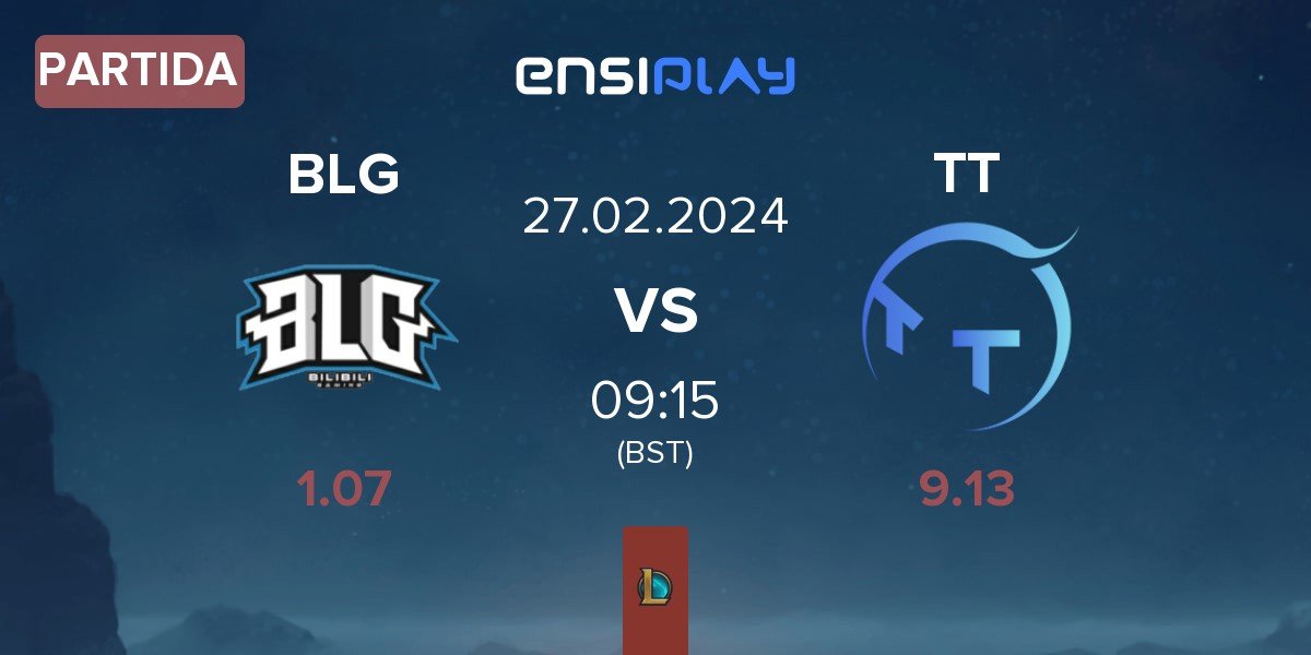 Partida Bilibili Gaming BLG vs ThunderTalk Gaming TT | 27.02