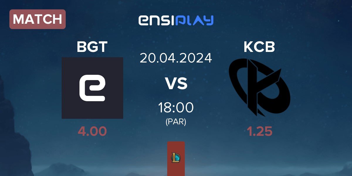 Match BoostGate Esports BGT vs Karmine Corp Blue KCB | 20.04