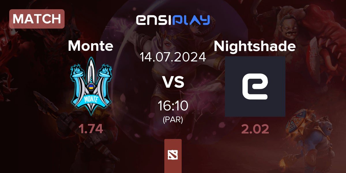 Match Monte vs Nightshade Esports Nightshade | 14.07