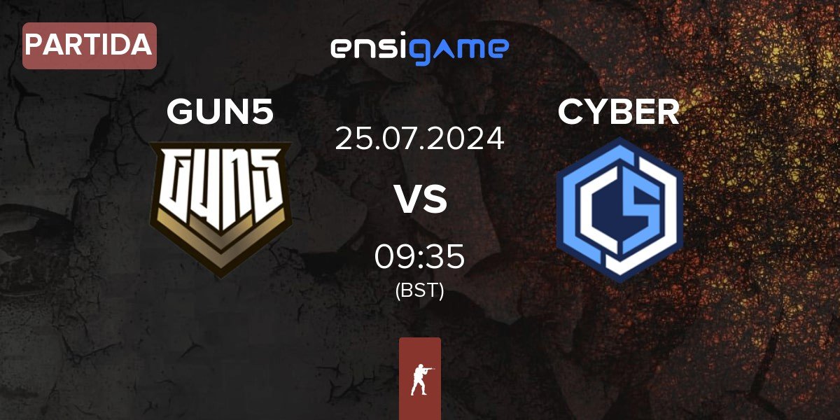 Partida GUN5 Esports GUN5 vs CYBERSHOKE Esports CS | 25.07