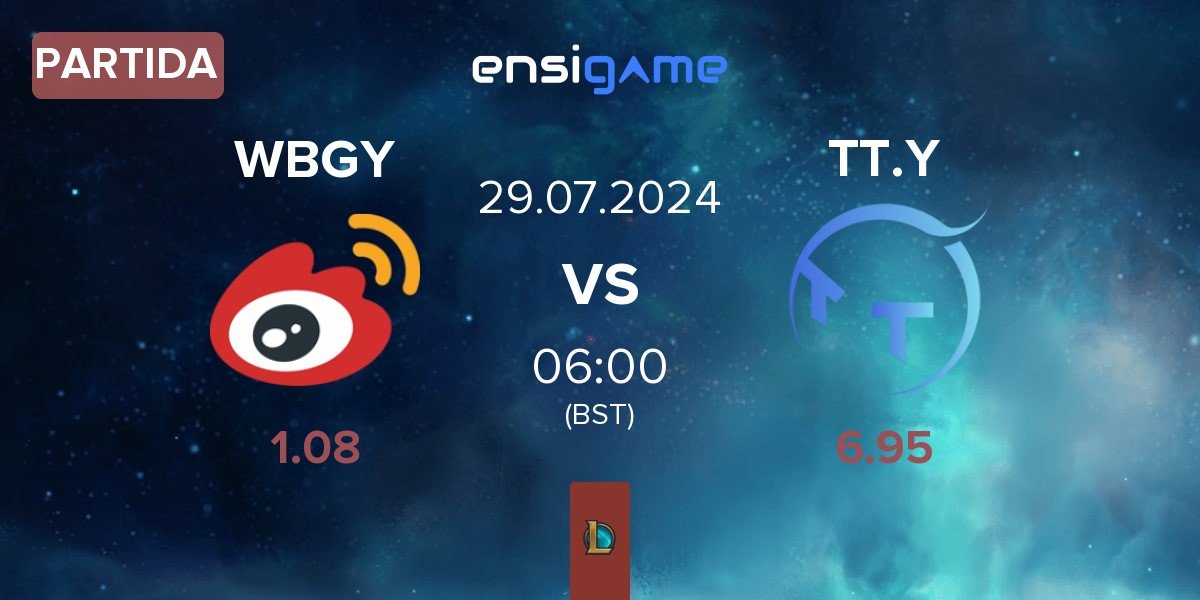 Partida Weibo Gaming Youth Team WBGY vs ThunderTalk Gaming Young TT.Y | 29.07