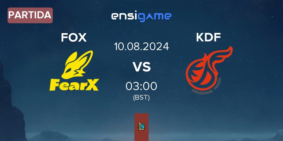 Partida FearX FOX vs Kwangdong Freecs KDF | 10.08