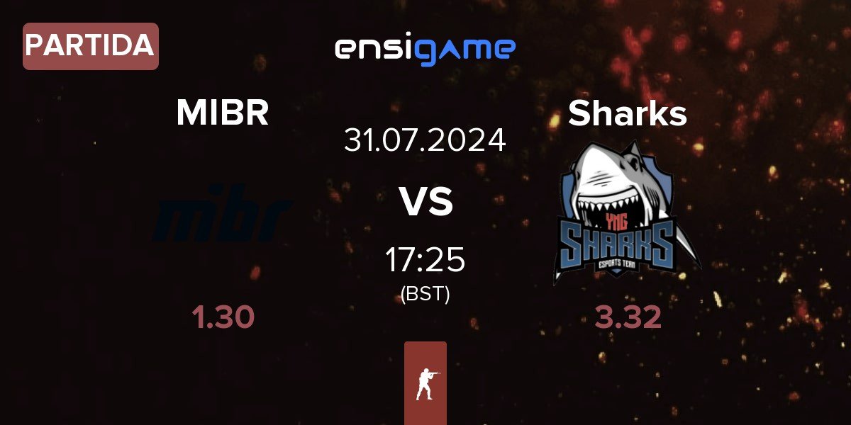 Partida Made in Brazil MIBR vs Sharks Esports Sharks | 31.07