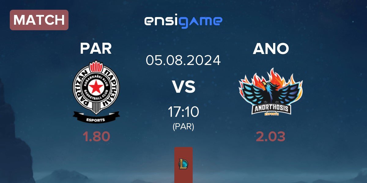 Match Partizan Esports PAR vs Anorthosis Famagusta Esports ANO | 05.08