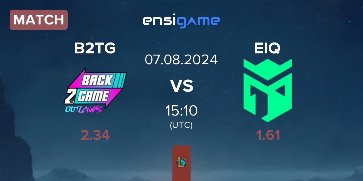 Match Back2TheGame B2TG vs Entropiq EIQ | 07.08