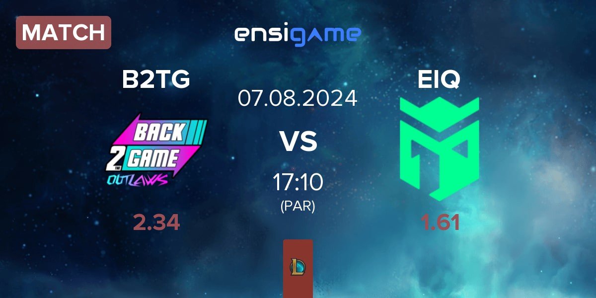 Match Back2TheGame B2TG vs Entropiq EIQ | 07.08