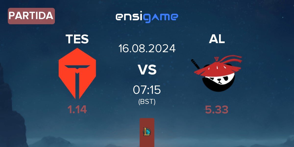 Partida TOP Esports TES vs Anyone's Legend AL | 16.08