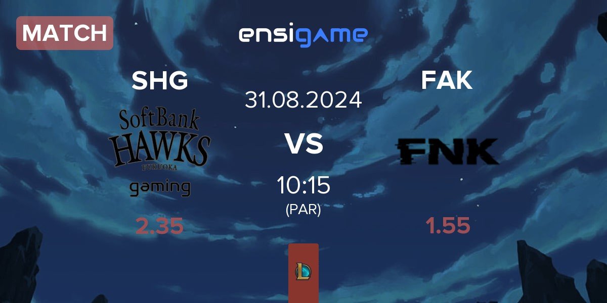 Match Fukuoka SoftBank Hawks gaming SHG vs Frank Esports FAK | 31.08