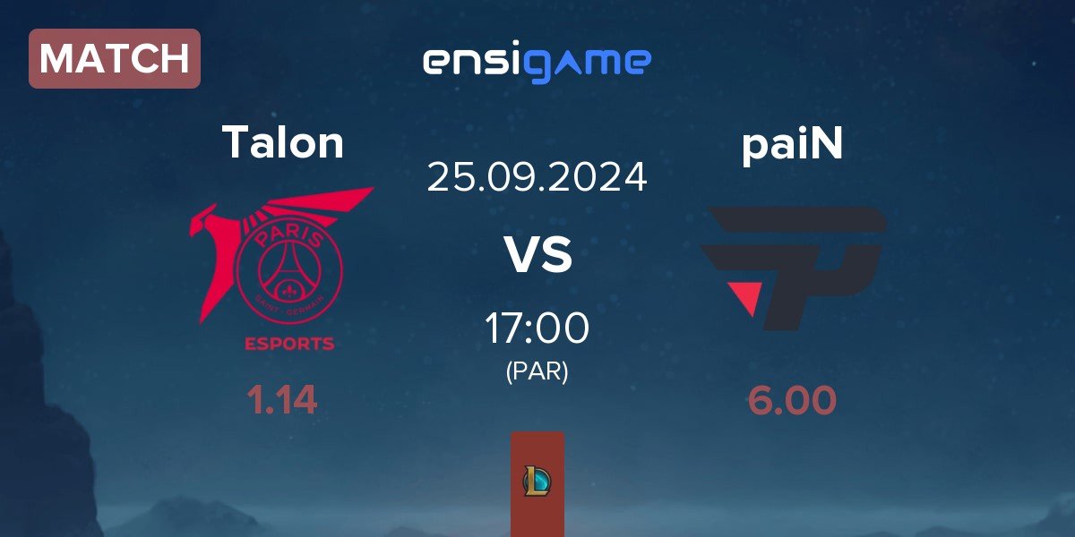 Match PSG Talon Talon vs paiN Gaming paiN | 25.09