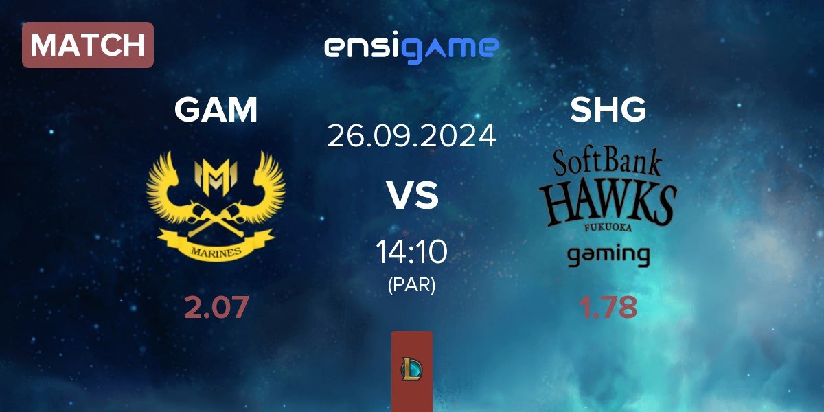 Match GAM Esports GAM vs Fukuoka SoftBank Hawks gaming SHG | 26.09